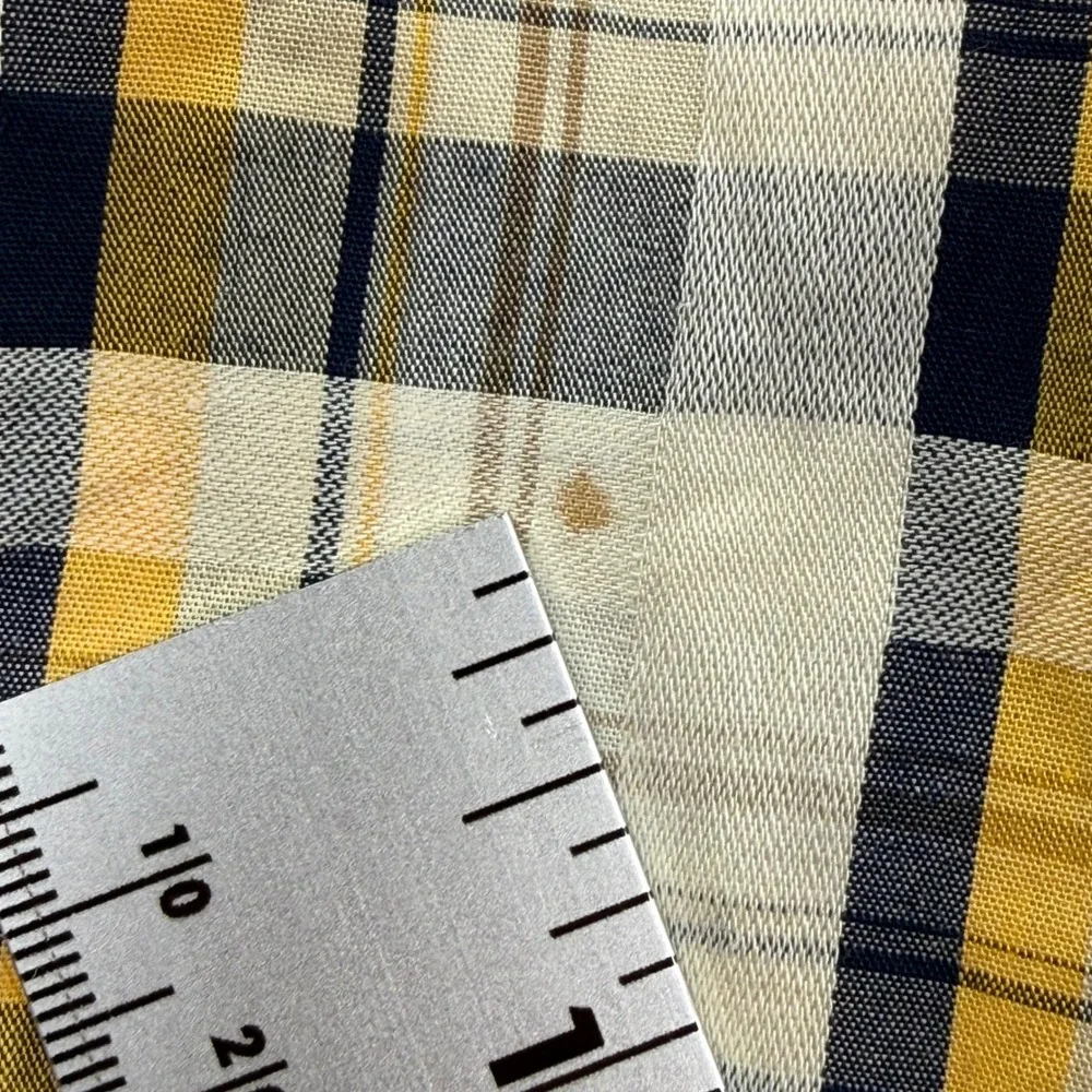 Sean John Button Down Shirt XXL Yellow Plaid Embroidered Logo Mens